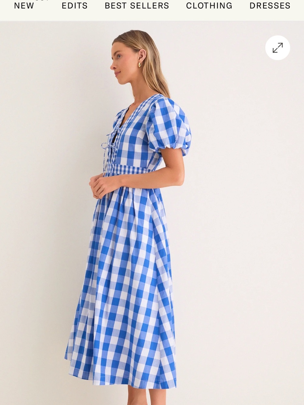 Tuckernuck Blue & White Gingham Puff-Sleeve Dress - Picture 3 of 7